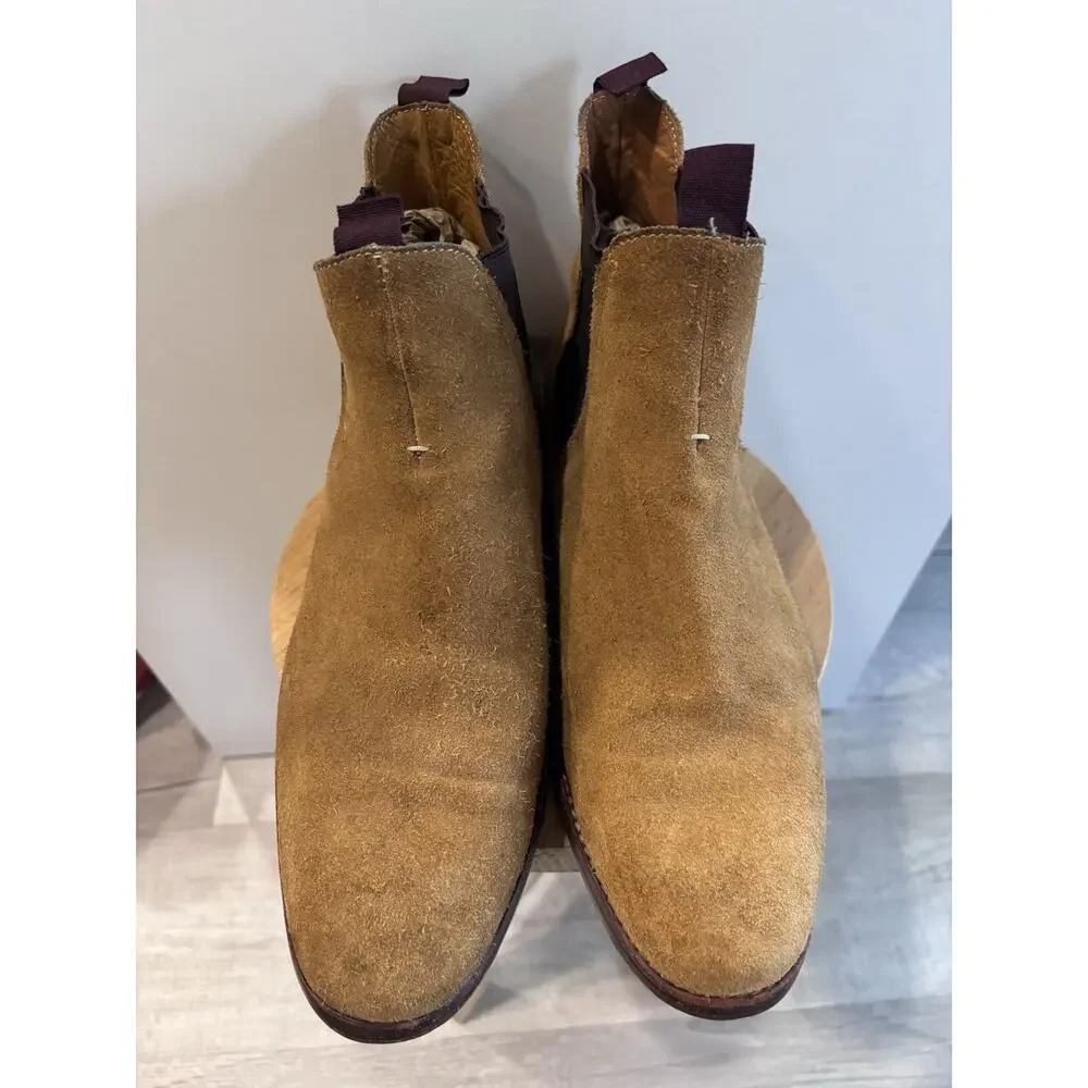 H By Hudson London Chelsea Boots Mens Size 12 / EUR 45 Tamper Sand Tan Suede